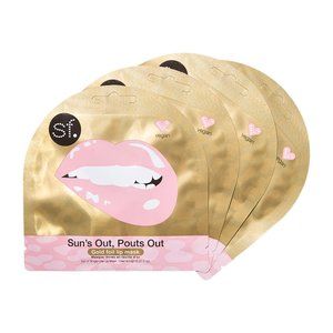 "Sun's Out, Pouts Out" Lip Mask (SET OF 4)! Gold Foil Leopard Pattern! NEW